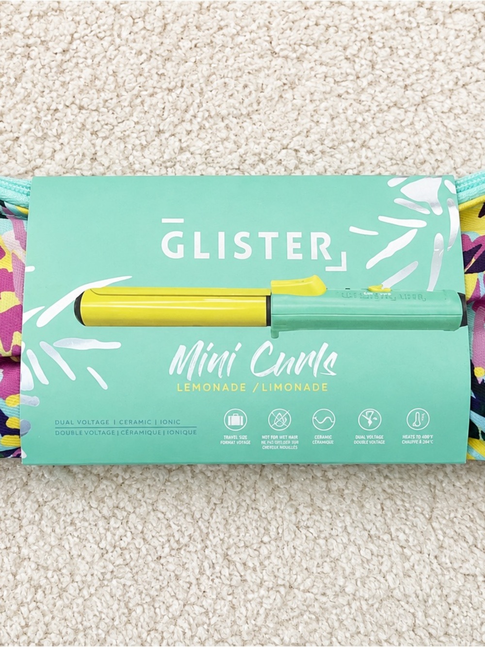 Glister Mini Curls Lemonade Curling Wand - Yellow & Teal